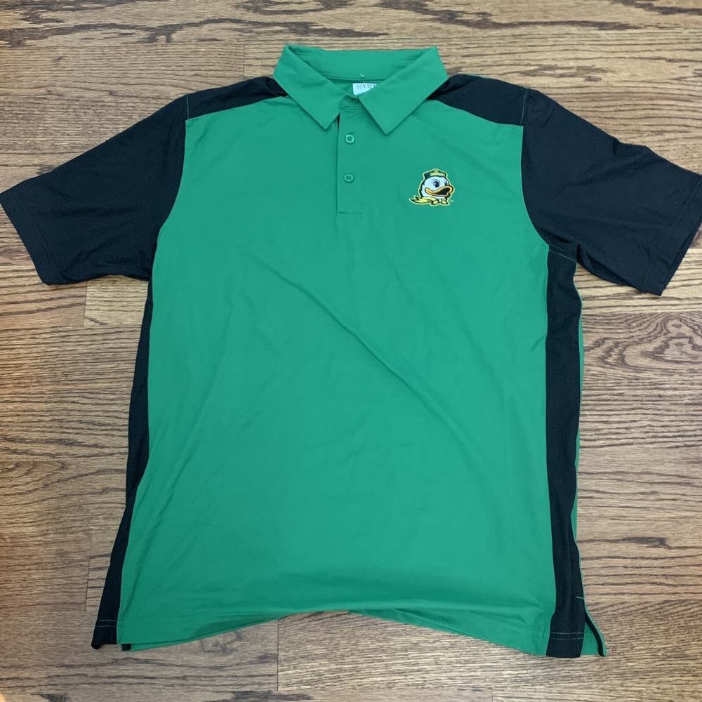 Box Seat Clothing Green Embroidered Oregon Ducks Polo Shirt Men's Size X-Large